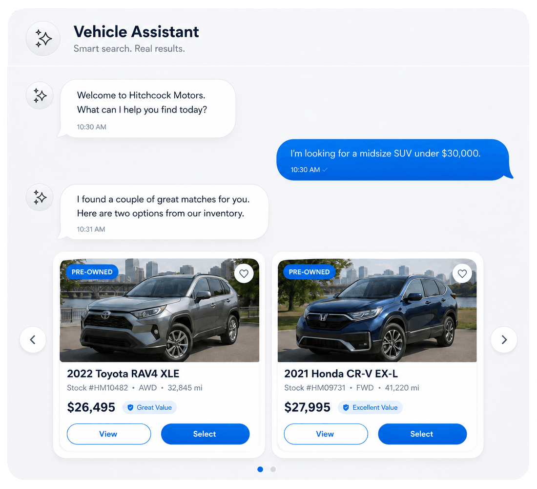 AI chat interface.